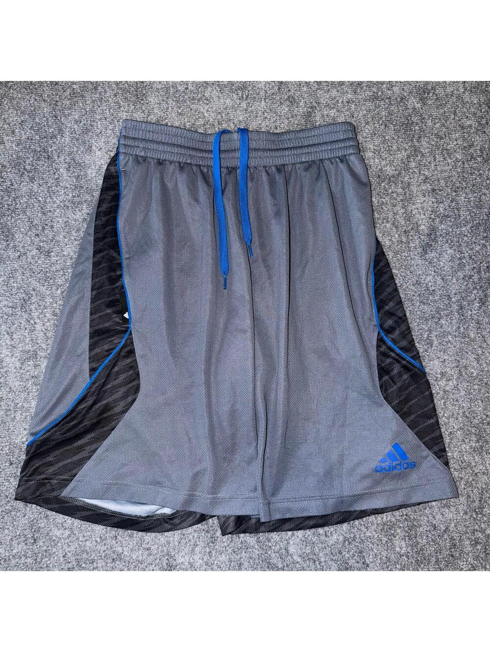 Adidas Grey/Blue Beautiful Baggy Athletic Hoop Shorts Mens MD Vtg y2k 90s Rare